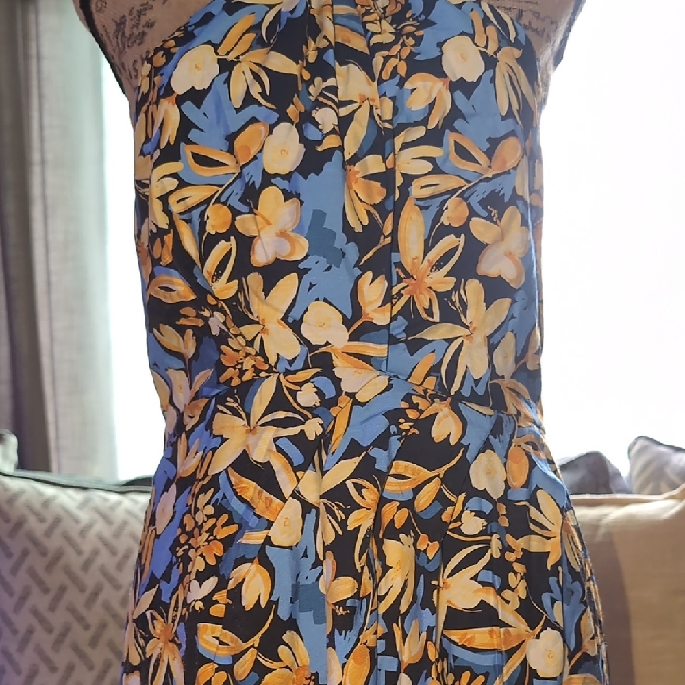 Lulu's Halter Floral Dress - Blue and Black - Picture 5 of 10